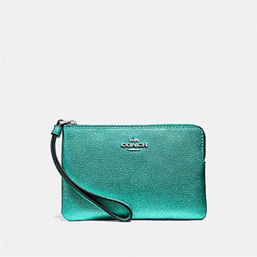 Coach Teal Wristlet Clutch